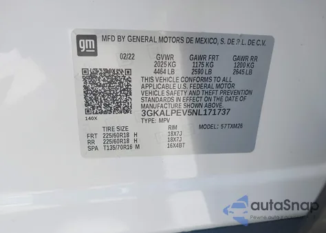2022 GMC Terrain Fwd Slt z USA, uszkodzony, nr VIN 3GKALPEV5NL171737